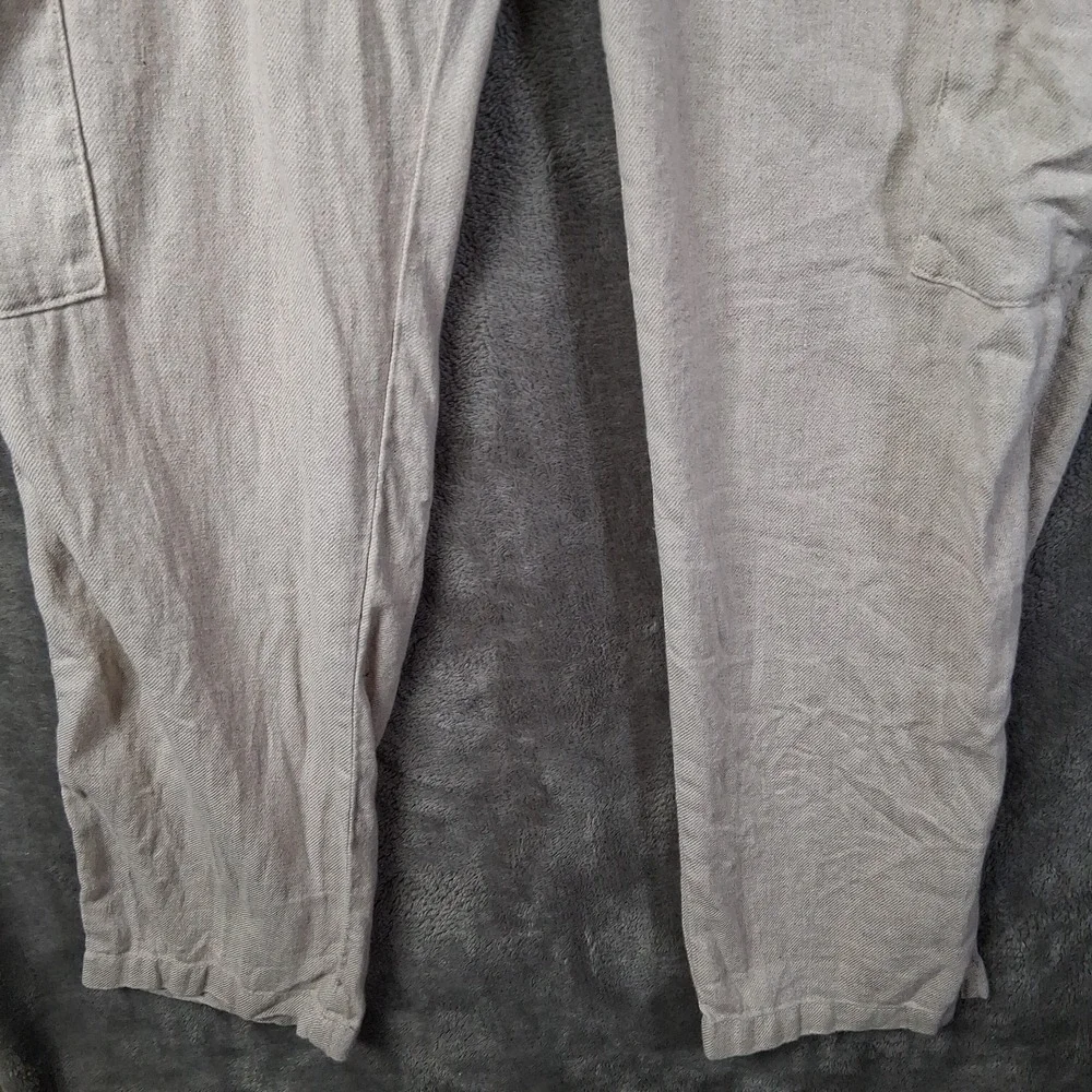 Porter & Ash Cargo Pants Men Size Large Beige Slim Fit Linen Blend 32x28